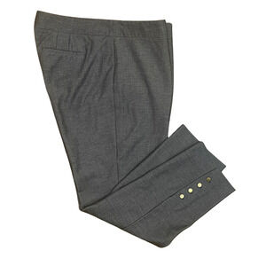 Talbots Petite Sz 14P Chatham Ankle Pants Metal Buttons on Ankle Gray Bi-Stretch